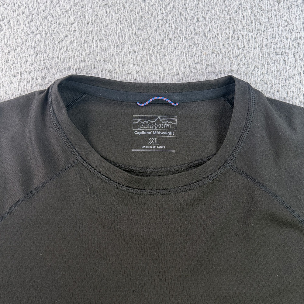 Patagonia Capilene Midweight Shirt Mens XL Black Long Sleeve Base Layer Crew‎